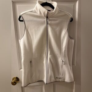 Eddie Bauer Women's White Fleece Vest size L